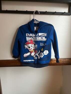 Paw Patrol nickelodeon Hooded Zip-Up Jacket Size 24mo Blue/Red All Paws on Deck